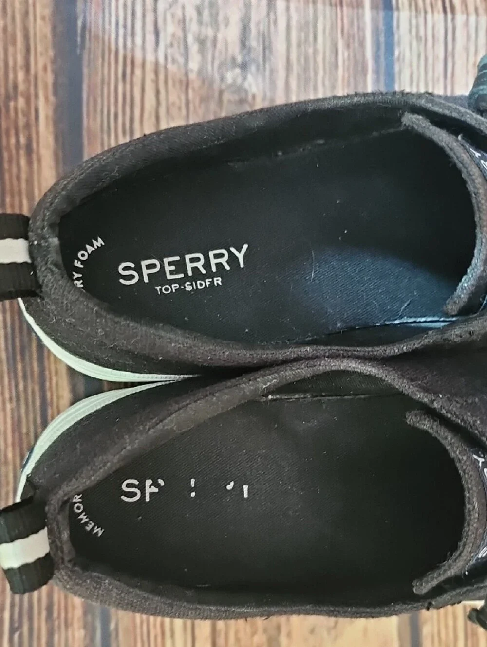 Sperry Womens Black Low-Top Sneakers with White Soles